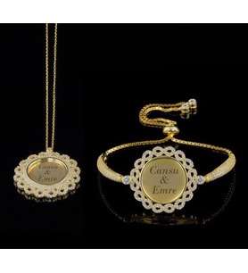 SONSUZLUK İSİM YAZILAN 925 AYAR GÜMÜŞ SET (Karışık)