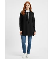 Kadın Siyah Yarım Balıkçı Yaka Sweatshirt