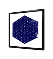 Tablosan Küp Geometrik Tasarım Çerçeveli Cam Tablo