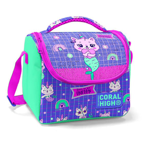 Coral High Kids Su Yeşili Lavanta Unicorn Kedi Desenli Thermo Beslenme Çantası 11860
