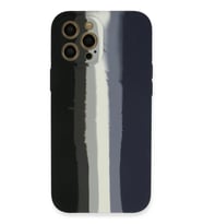Durukar® iPhone 12 Pro Kılıf Ebruli Lansman Silikon - Siyah-Lacivert