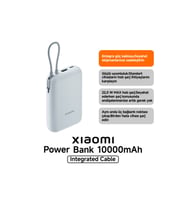 Xiaomi Power Bank Entegre Kablo 10000mAh 22.5W BHR9073GL - Buz Mavisi