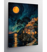 Kanvas Tablo Gece Kıyı Manzarası