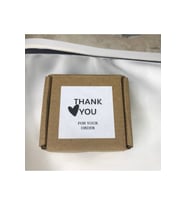 Thank You For Your Order Etiketi Siparişiniz İçin Teşekkürler Black Kalp Mat Kare 4.5 Cm - 40 Adet