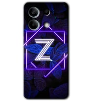 Redmi Note 13 4G Kılıf HD Desen Baskılı Kılıf - Dark Neon Yaprak Z Harfi