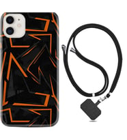 Apple iPhone 11 12 13 Mini Kılıf Boyun Askılı Silikon Zigzaglar 1651