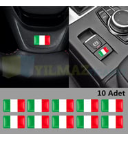 Alfa Romeo Fiat Italya Bayrak Direksiyon Jant Vites Torpido Damla Etiket Silikon Oto Sticker 18x11mm