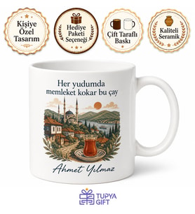 Memleket Temalı Gurbetçi Hediye Kupa Bardak Avrupa Gurbet Özel Tasarım
