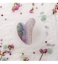 Florit Taşı Gua Sha Yüz Masaj Taşı Kalpli (Karışık)