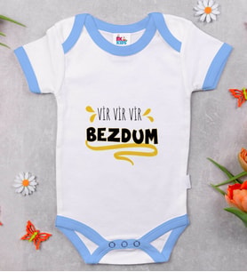 BK Kids Bezdum Tasarımlı Mavi Bebek Body Zıbın-5
