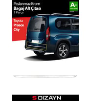 S-Dizayn Toyota Proace City Krom Bagaj Alt Çıtası 2019 Üzeri A+ Kalite
