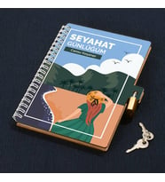 Kadına Hediye Seyahat Günlüğü Kilitli Defter