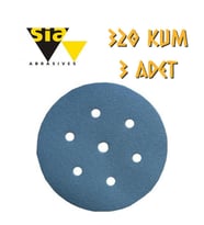 Sia 1949 Hookit 7 Delikli Cırt Zımpara 150 mm - P320 Kum - 3 Adet (Mavi)