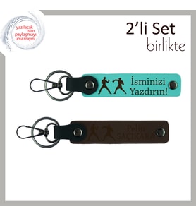 Ringdeki Sükûnetin Temsilcisine, Takım Ruhu Temalı, Kişisel Anahtarlık, Turkuaz-Koyu Kahve
