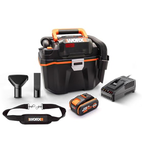 WORX WX031 20Volt 4.0Ah. 200W/16Kpa Li-ion Kömürsüz Flexi Esnek Hortumlu Profesyonel Şarjlı Islak/Kuru Süpürge & Üfleme