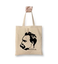 Friedrich Nietzsche Beyaz Bez Çanta Uzun Saplı Alışveriş Çantası Plaj Çantası