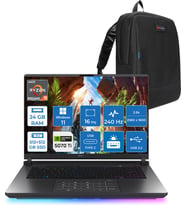 Asus Rog Strix G16 G614FR-S5111 Amd Ryzen 9 9955HX Aı 24GB GB 512GB SSD +512GB SSD 12GB/RTX5070Tİ Gddr7 140W 16" 2.5k 2560X1600 Wqxga 240HZ 3ms 500NİTS WINDOWS11HOME Gaming Laptop WS5111H02+ZETTAÇANTA