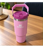 Pembe Saplı Çelik Termos Bardak – Özel Seri
