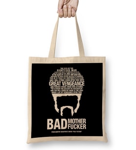 Pulp Fiction Great Vengeance Quote Movie Silhouette Bez Çanta Uzun Saplı