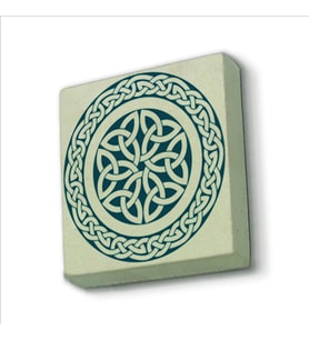 Keltik Stili Yuvarlak Desen Baskılı Doğaltaş  Magnet(KD-056)Buzdolabı Süsü