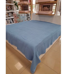 ETEHOMETEX HAVUZLU PİKE ÇİFT KİŞİLİK 220X240CM MAVİ 8696474231657