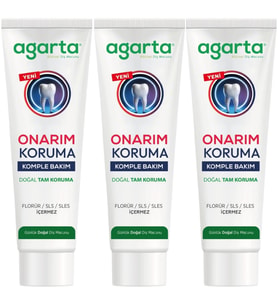 Agarta Doğal Tam koruma Diş Macunu 90 ML Onarım & Koruma (3 Lü Set)