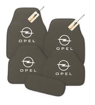 Opel Logolu Araç İçi Halı Paspas Seti 5 Parça – Kaymaz, Su Geçirmez, Kolay Temizlenen Malzeme (Gri)