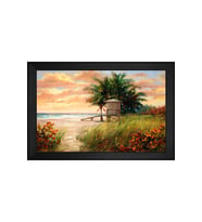 Manzara Temalı Kanvas Tablo 80 x 110 cm Siyah Çerçeve