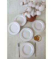 Keramika Beyaz Assos Pasta Tabağı 22 Cm 6 Adet 006