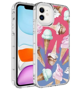 Apple iPhone 11 Kılıf Kamera Çıkıntılı Renkli Desenli Silikon NO9