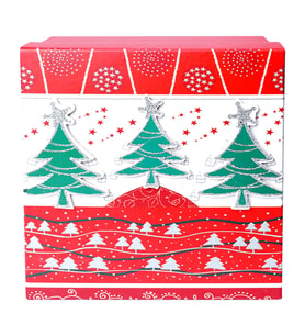 Yılbaşı Çam Ağacı Motifli Hediye Kutusu 17x8 cm
