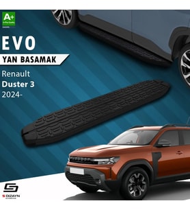 S-Dizayn Renault Duster 3 Evo Siyah Yan Basamak 183 Cm 2024 Üzeri A+ Kalite