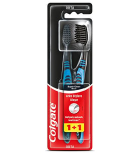 Colgate Super Clean Black 1+1 Diş Fırçası (Çok Renkli)