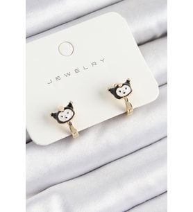 Pirinç Kuromi Model Gold Renk Çocuk Küpe