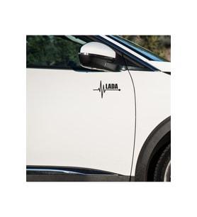 Lada Vaz kapı ayna altı için LADA yazılı 2 adet sticker - atatürk sticker hediyeli