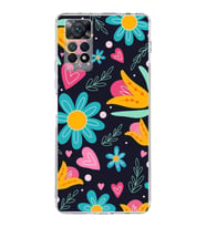 PrintiFy Xiaomi Redmi Note 11 ile Uyumlu 1mm Slim Fit Retro Renkler 1 Baskılı Şeffaf  Kılıf
