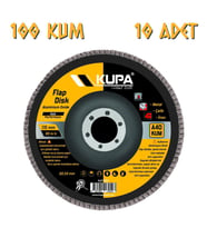 Kupa Katlı Flap Disk Zımpara A100 Kum - 10 Adet (Sarı)