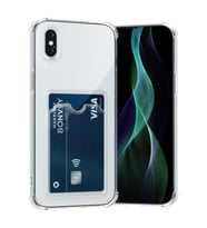 Teknomoda Apple iPhone Xs MAX Kılıf Kartlıklı Anti Şok Korumalı Şeffaf Silikon Şeffaf Açık