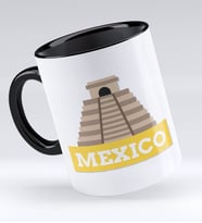 Bk Gift Mexico Tasarımlı Siyah Kupa Bardak - Model 1