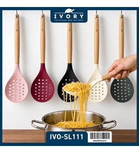 IVORY BAMBU SAPLI SİLİKON KEVGİR (Karışık Renkli)