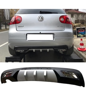 Vw Golf Mk5 Difüzör Difizör Gri + Kare Egzoz Görünüm C Tip 2003-2009