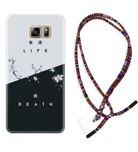 Samsung S7 Edge S20 Fe Plus Ultra S21 S22 Kılıf Boyun Asklı Rasta Silikon Life and Death 1339