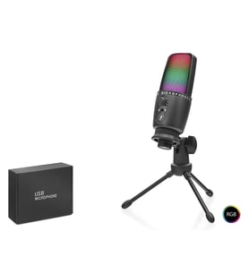 Profesyonel Gaming Rgb Mikrofon Dokunmatik Mute Ve Gain Kontrollü Type-C - Siyah ME31
