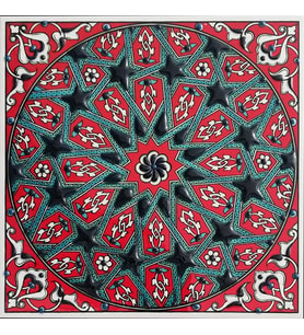 Armada Çini 20x20 Cm ED 320 İznik Desen Geometrik Kütahya Çini Karo