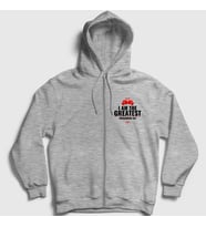 Presmono Unisex Gri Greatest Muhammed Ali Fermuarlı Kapüşonlu Sweatshirt 230432tt (Gri)
