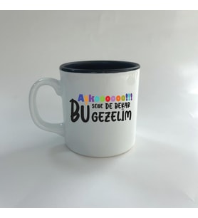 Aşkoooooo Baskılı Siyah Multi Kupa