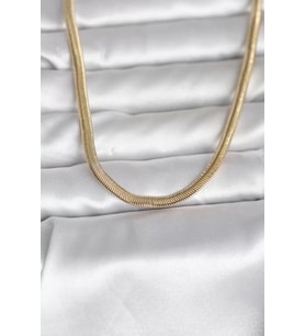 CM 14K Gold Renk Yassı Yılan Zincir Model 45 cm Kadın Kolye - TJ-BKO11005