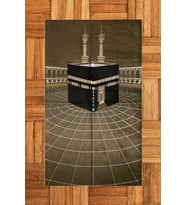 EVDEYA Dijital Baskılı Yıkanabilir Kabe Motifli Şık Tasarım Namaz Halısı Seccade 70x130, Seccade-48-kahve, (Kahverengi)