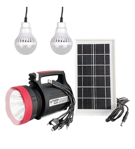 Powermaster YAJIA YJ-1902T Işıldak Güneş Enerji Panelli Kamp Lambası Aydınlatma Ampullu Telefon Şarj Aparatlı