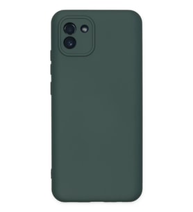Galaxy A03 Kılıf Nano içi Kadife Silikon - Koyu Yeşil